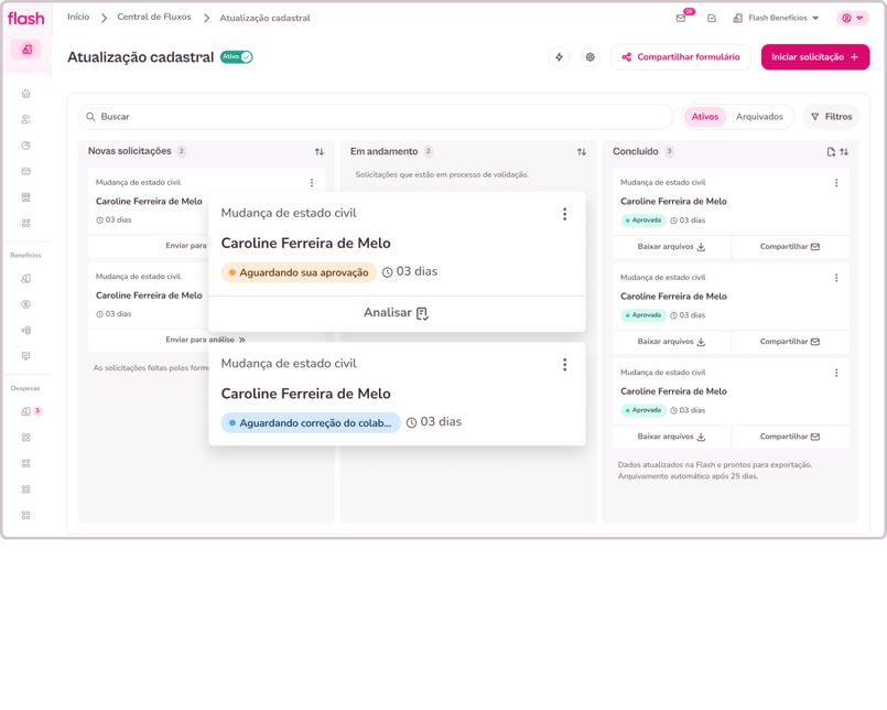 Fluxos e automações sem depender de e-mail e planilhas