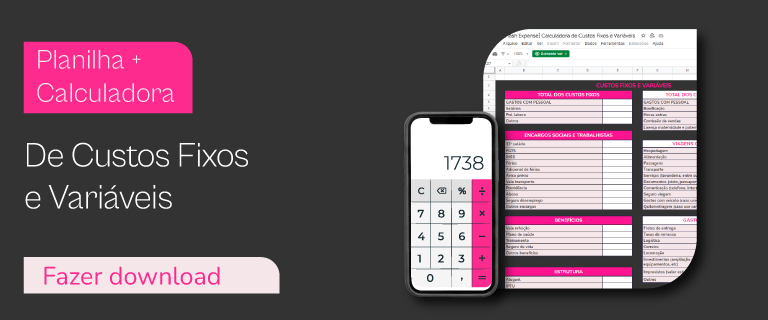 Banner - Planilha Calculadora de Custos Fixos e Variáveis