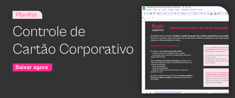 planilha de controle de cartão corporativo