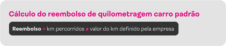 fórmula para cálculo do reembolso de quilometragem