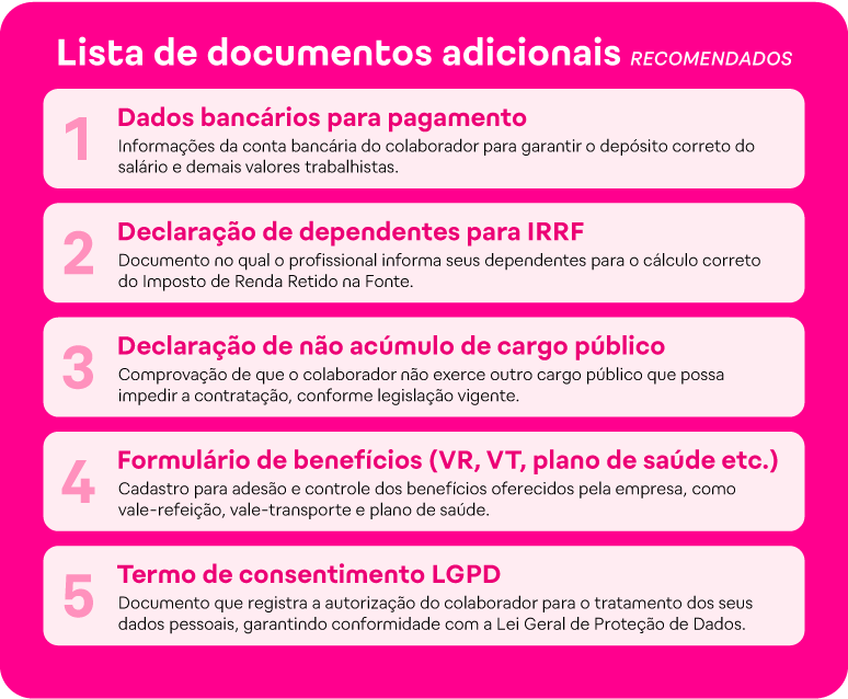 Documentos para admissão CLT -03