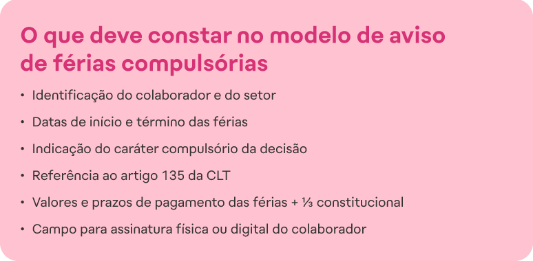 Modelo de comunicação férias compulsórias