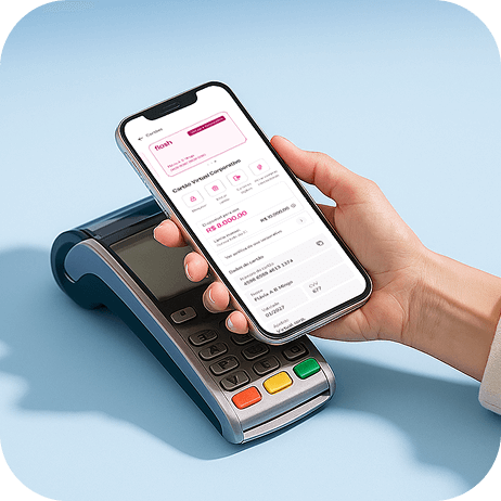 cartão corporativo da flash pagando por aproximação