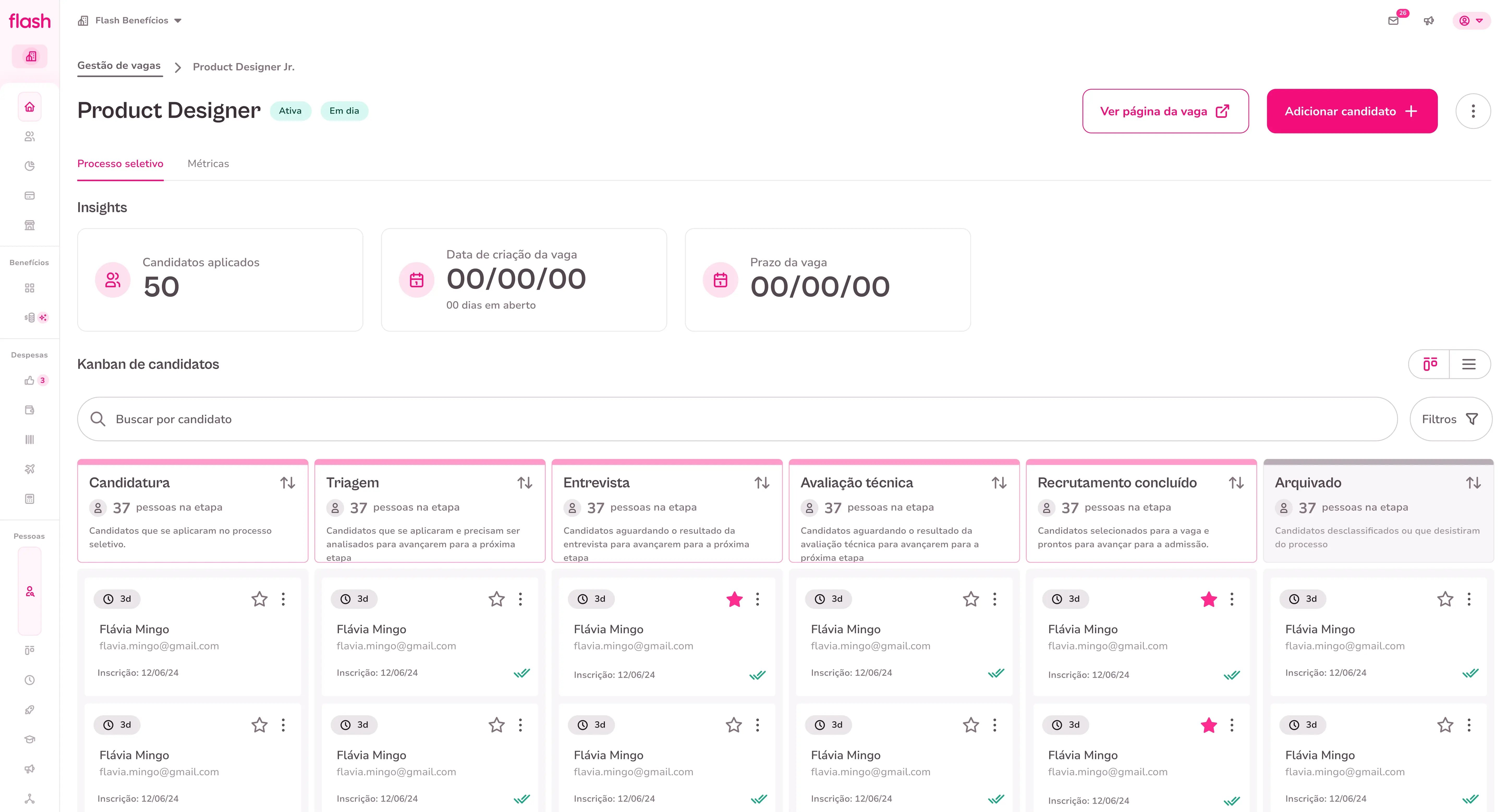Recrutamento - Kanban