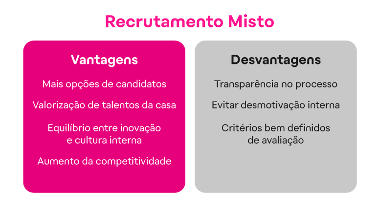 O que é recrutamento misto, vantagens e desvantagens do modelo_imgs internas